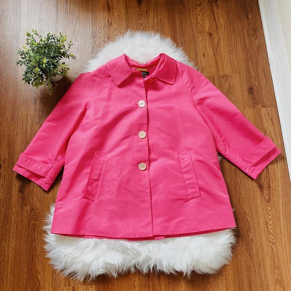 Lauren Ralph Laurent Hot Pink Rain Coat - Large